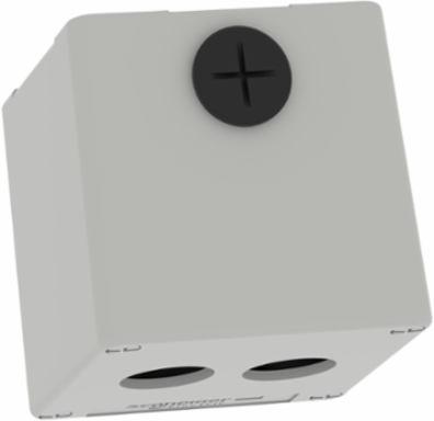 Die Cast Control Station, 80x80x77mm, Metal, 2 Cut-Outs, UL Certified
