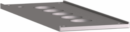 Harmony XAP Front Plate, 72 x 204 mm, 5 Cut-Outs, Metal