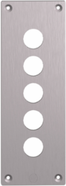 Harmony XAP Front Plate, 72 x 204 mm, 5 Cut-Outs, Metal