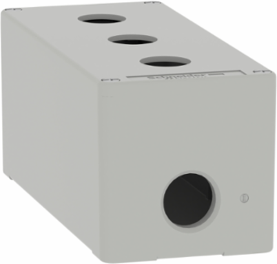 Die-Cast Control Station, Grey, 3 Cut-Outs, IP65, 80mm x 175mm x 77mm