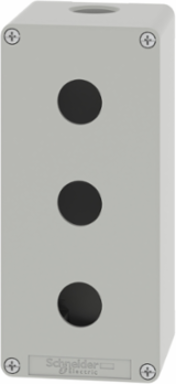 Die-Cast Control Station, Grey, 3 Cut-Outs, IP65, 80mm x 175mm x 77mm