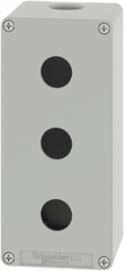 Die-Cast Control Station, Grey, 3 Cut-Outs, IP65, 80mm x 175mm x 77mm