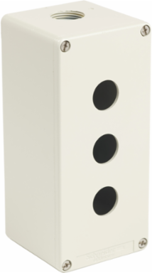 Die-Cast Control Station, Grey, 3 Cut-Outs, IP65, 80mm x 175mm x 77mm
