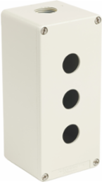Die-Cast Control Station, Grey, 3 Cut-Outs, IP65, 80mm x 175mm x 77mm