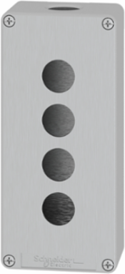 Die-Cast Empty Control Station, 4 Cut-Outs, Ø 22mm, IP65, Grey