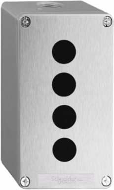 Harmony XAP Metal Control Station, 4 Cut-Outs, 22mm, IP65, 175x80x77mm