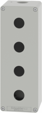 Die-Cast Empty Control Station, 4 Cut-Outs, IP65, Zinc Alloy, 80x220x77mm