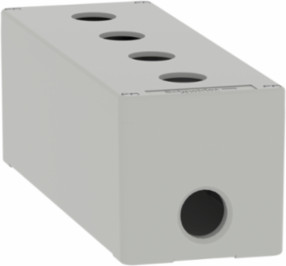 Die-Cast Empty Control Station, 4 Cut-Outs, IP65, Zinc Alloy, 80x220x77mm