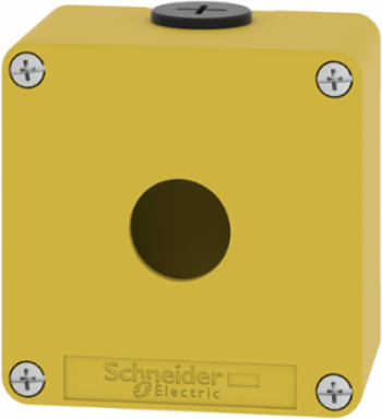 Die Cast Control Station, Yellow, 80x80x51.5mm, 1 Cut-Out 22mm