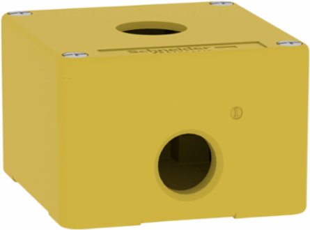 Die Cast Control Station, Yellow, 80x80x51.5mm, 1 Cut-Out 22mm