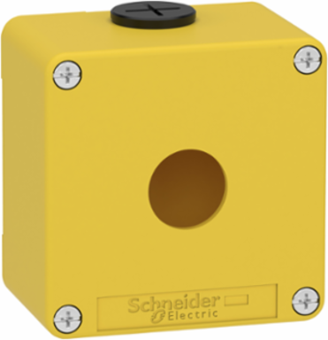 Die Cast Control Station, Yellow, 80x80x51.5mm, 1 Cut-Out 22mm