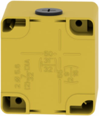 Empty Control Station, 80x80x77mm, Die Cast Zinc, Yellow RAL 1004, IK07