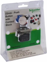 Harmony XB4 Push Button 22mm, IP66, 6 Color Caps, Spring Return