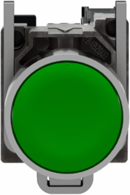 Harmony XB4 Green Metal Push Button 22mm, IP66, 1NO, Spring Return