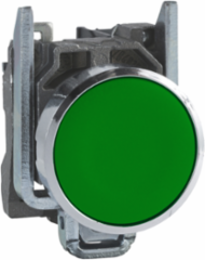 Harmony XB4 Green Metal Push Button 22mm, IP66, 1NO, Spring Return