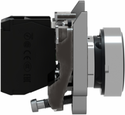 Harmony XB4 Black Push Button, 22mm, Spring Return, 1NO, IP66/IP67/IP69K