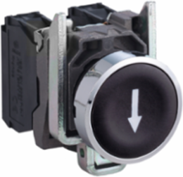 Harmony XB4 Black Push Button, 22mm, Spring Return, 1NO, IP66/IP67/IP69K