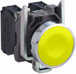 Harmony XB4 Yellow Metal Push Button 22mm Spring Return 1NO