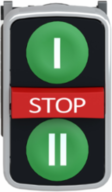 Harmony XB4 Triple-Headed Push Button, 22mm, IP69K, 3 NO + 1 NC