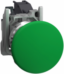 Harmony XB4 Complete Push Button, 40mm Green Mushroom, IP65, Dust Zone 21-22