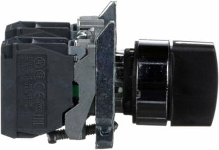 Harmony XB4 Selector Switch, 22mm, 3 Positions, IP69K, Stay Put, 2NO