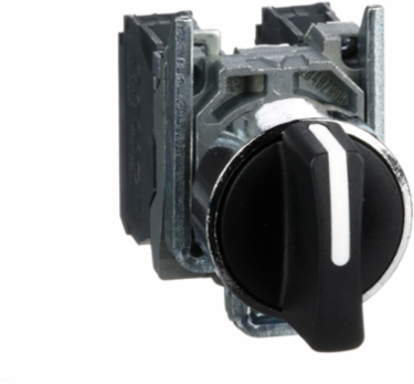 Harmony XB4 Selector Switch, 22mm, 3 Positions, IP69K, Stay Put, 2NO