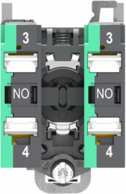 Selector switch, Harmony XB4, metal, black, 22mm, 3 positions, stay put, 2 NO, compact push in terminals
