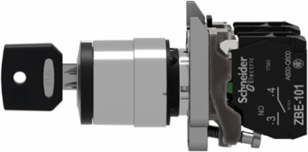 Harmony XB4 Key Switch Selector, 3 Positions, 22mm, IP66/IP67/IP69K