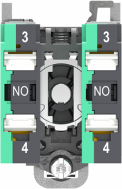 Key switch selector, Harmony XB4, metal, black, 22mm, key 455, 3 positions, stay put, key release center, 2 NO, push in