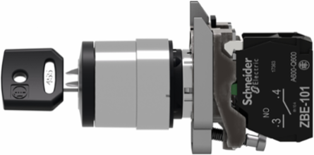 Harmony XB4 Key Selector Switch, 22 mm, Black, 2 Positions, 1 NO