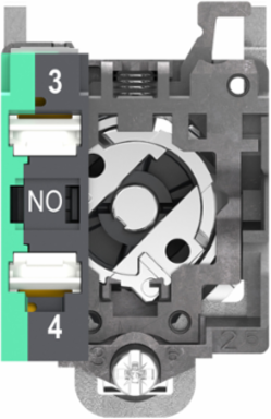 Key switch selector, Harmony XB4, metal, black, 22mm, key 455, 2 pos, spring return from right to left, 1 NO, push in