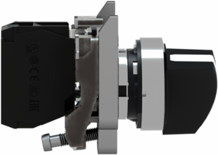 Harmony XB4 Selector Switch, 22mm, Black, Metal, Stay Put, 1 NO