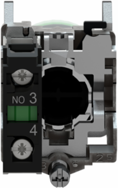 Harmony XB4 Green Push Button, 22mm, Metal, IP66, Spring Return, 1NO