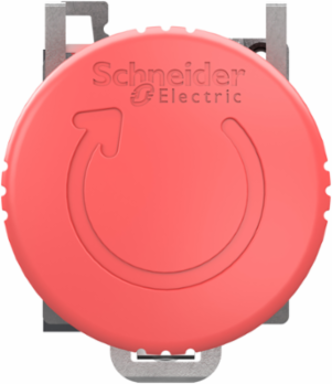 Emergency stop switching off, Harmony XB4, metal, red mushroom 40mm, 22mm, trigger turn to release, 1NC, compact push in