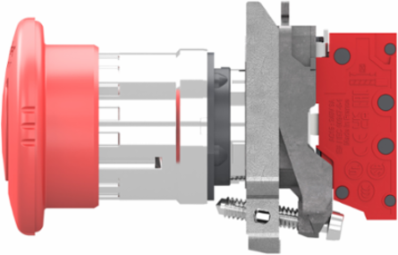 Emergency stop switching off, Harmony XB4, metal, red mushroom 40mm, 22mm, trigger turn to release, 1NC, compact push in