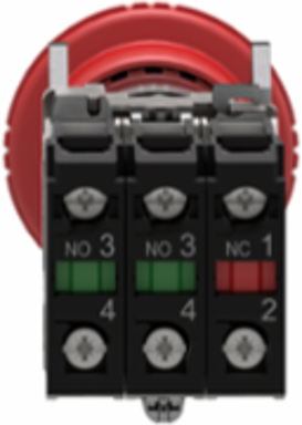 Harmony XB4 Emergency Stop Push Button 40mm Red Mushroom, 22mm Mounting