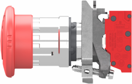 Emergency stop switching off, Harmony XB4, metal, red mushroom 40mm, 22mm, trigger turn to release, 2NC, compact push in