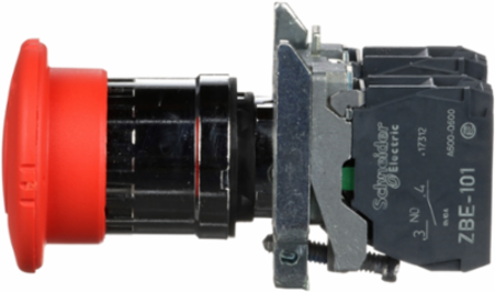 Harmony XB4 Emergency Stop Push Button, 40mm, IP66, Red Mushroom