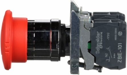 Harmony XB4 Emergency Stop Push Button, 40mm, IP66, Red Mushroom