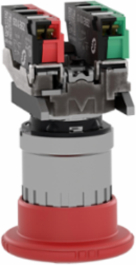 Emergency stop switching off, Harmony XB4, metal, red mushroom 40mm, 22mm, trigger turn to release, 1 NO + 1 NC, push in