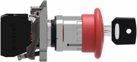 Emergency Stop Push Button, 40mm Red Mushroom, IP66, Key Release