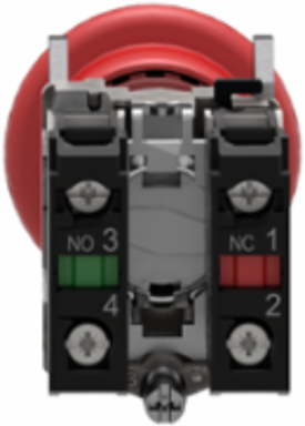 Emergency Stop Push Button 40mm Red Mushroom, IP66/67/69K, 1NO+1NC