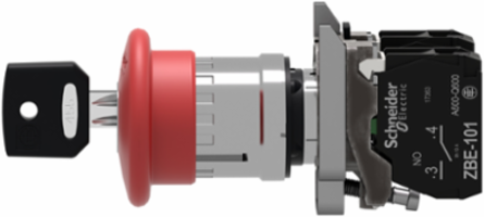 Emergency Stop Push Button 40mm Red Mushroom, IP66/67/69K, 1NO+1NC