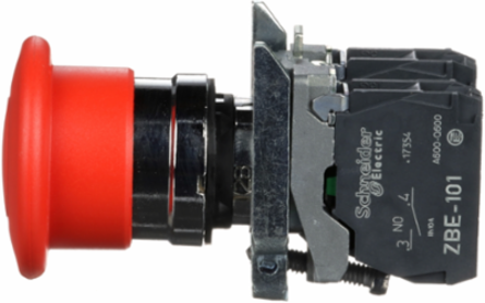 Emergency Stop Push Button, Red Mushroom, 40mm, IP66/IP67/IP69K