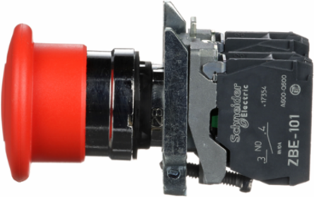 Emergency Stop Push Button, Red Mushroom, 40mm, IP66/IP67/IP69K