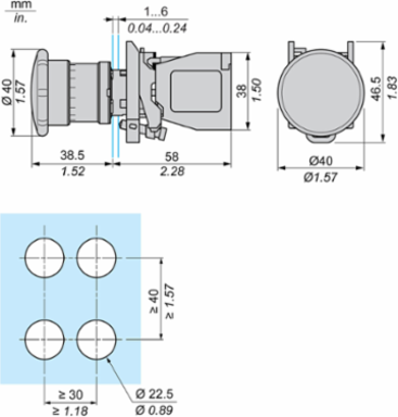 Emergency Stop Pushbutton, 22mm Metal, Push-Pull, IP65, 1NO + 1NC