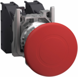 Emergency Stop Pushbutton, 22mm Metal, Push-Pull, IP65, 1NO + 1NC