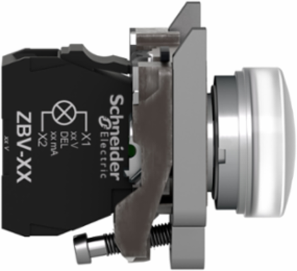 Harmony XB4 White Pilot Light, 22mm, 24V AC/DC, LED