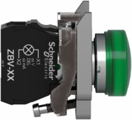 Harmony XB4 22mm Green Pilot Light - IP66, 110-120V AC, LED