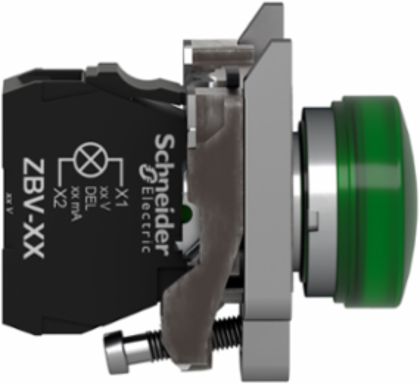 Harmony XB4 22mm Green Pilot Light - IP66, 110-120V AC, LED
